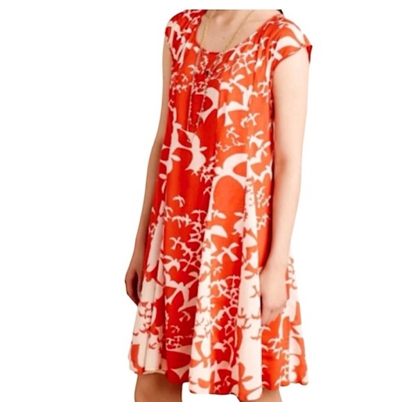 Maeve Red and White Flutter Sleeve Sundress - Picture 1 of 4
